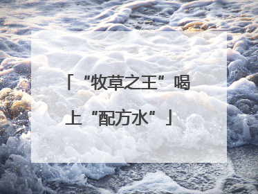 “牧草之王”喝上“配方水”