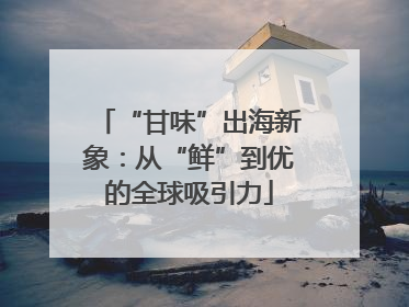 “甘味”出海新象：从“鲜”到优的全球吸引力