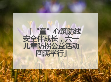 “童”心筑防线安全伴成长，六一儿童防拐公益活动圆满举行