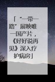 “一带一路”展映唯一国产片，《好好说再见》深入疗护病房