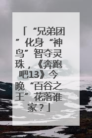 “兄弟团”化身“神鸟”智夺灵珠，《奔跑吧13》今晚“百谷之王”花落谁家？