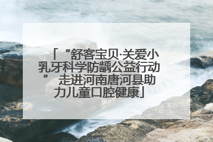 “舒客宝贝·关爱小乳牙科学防龋公益行动” 走进河南唐河县助力儿童口腔健康