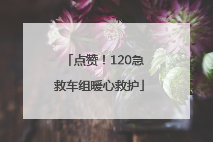 点赞！120急救车组暖心救护