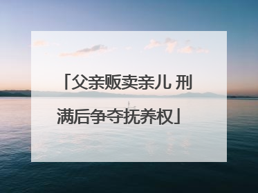 父亲贩卖亲儿 刑满后争夺抚养权