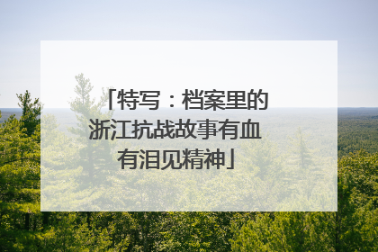 特写：档案里的浙江抗战故事有血有泪见精神