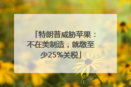 特朗普威胁苹果：不在美制造，就缴至少25%关税