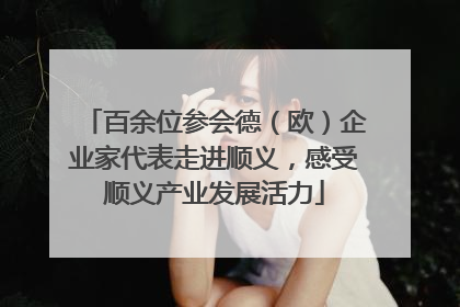 百余位参会德（欧）企业家代表走进顺义，感受顺义产业发展活力