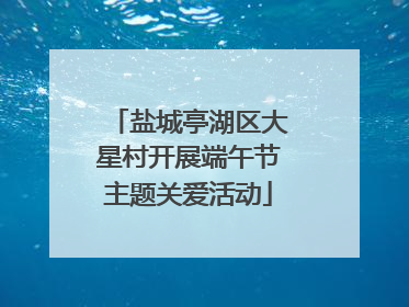 盐城亭湖区大星村开展端午节主题关爱活动