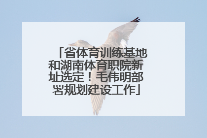 省体育训练基地和湖南体育职院新址选定！毛伟明部署规划建设工作