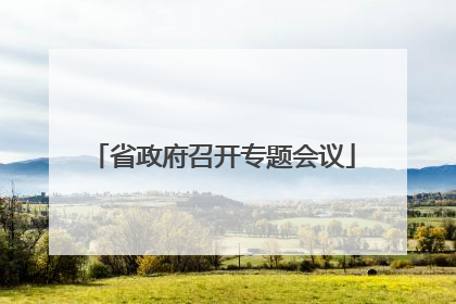 省政府召开专题会议