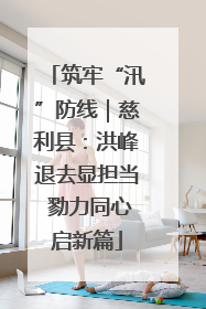 筑牢“汛”防线｜慈利县：洪峰退去显担当 勠力同心启新篇