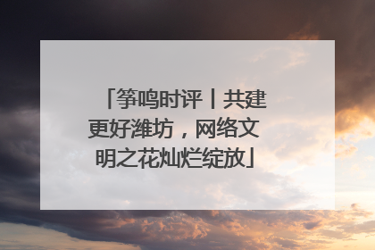 筝鸣时评丨共建更好潍坊，网络文明之花灿烂绽放