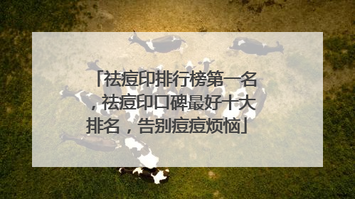 祛痘印排行榜第一名，祛痘印口碑最好十大排名，告别痘痘烦恼