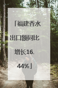 福建香水出口额同比增长16.44%