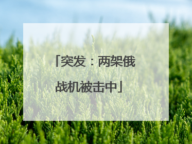 突发：两架俄战机被击中