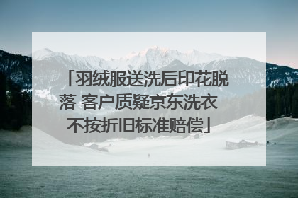 羽绒服送洗后印花脱落 客户质疑京东洗衣不按折旧标准赔偿