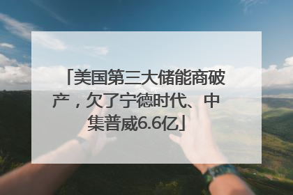 美国第三大储能商破产，欠了宁德时代、中集普威6.6亿