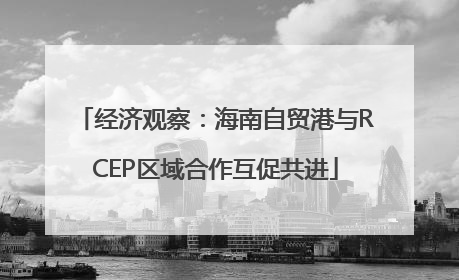 经济观察：海南自贸港与RCEP区域合作互促共进