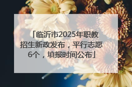 临沂市2025年职教招生新政发布，平行志愿6个，填报时间公布