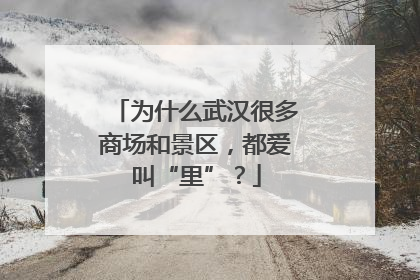 为什么武汉很多商场和景区，都爱叫“里”？