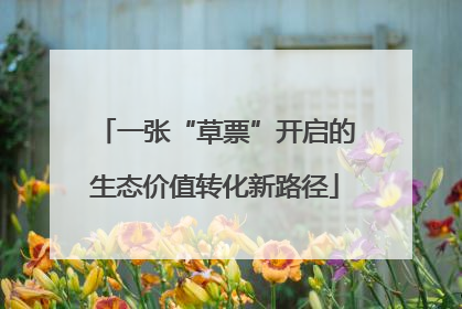 一张“草票”开启的生态价值转化新路径