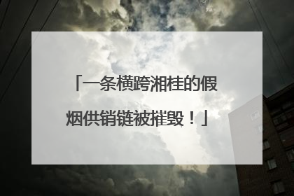 一条横跨湘桂的假烟供销链被摧毁！