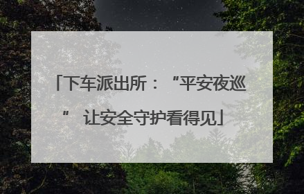 下车派出所：“平安夜巡” 让安全守护看得见