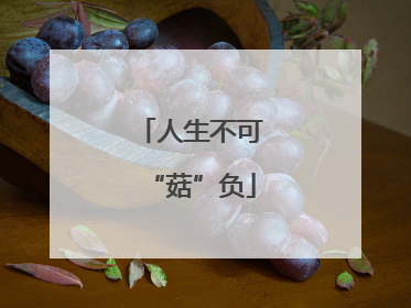 人生不可“菇”负