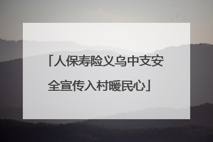 人保寿险义乌中支安全宣传入村暖民心