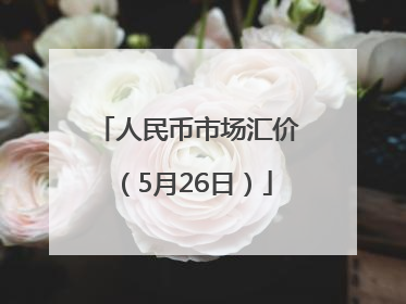人民币市场汇价（5月26日）