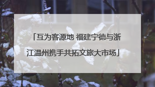 互为客源地 福建宁德与浙江温州携手共拓文旅大市场