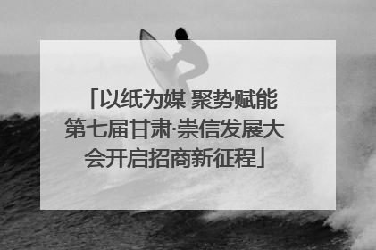 以纸为媒 聚势赋能 第七届甘肃·崇信发展大会开启招商新征程