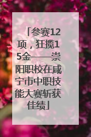 参赛12项，狂揽15金——崇阳职校在咸宁市中职技能大赛斩获佳绩