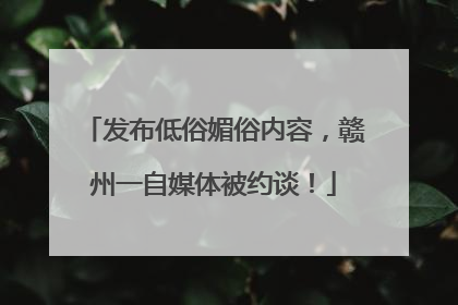 发布低俗媚俗内容，赣州一自媒体被约谈！