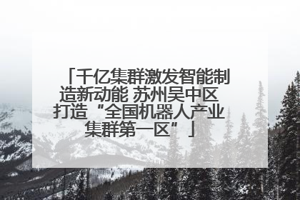 千亿集群激发智能制造新动能 苏州吴中区打造“全国机器人产业集群第一区”