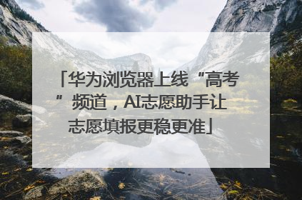 华为浏览器上线“高考”频道，AI志愿助手让志愿填报更稳更准