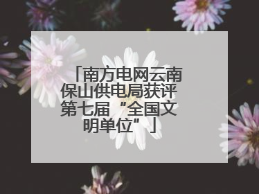 南方电网云南保山供电局获评第七届“全国文明单位”