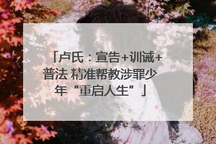 卢氏：宣告+训诫+普法 精准帮教涉罪少年“重启人生”