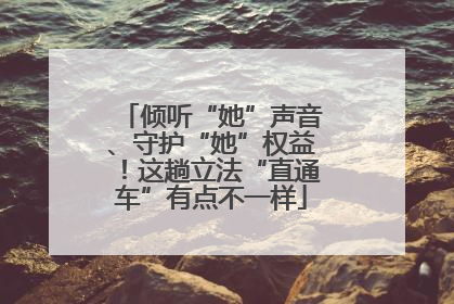 倾听“她”声音、守护“她”权益！这趟立法“直通车”有点不一样