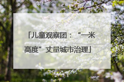 儿童观察团：“一米高度”丈量城市治理