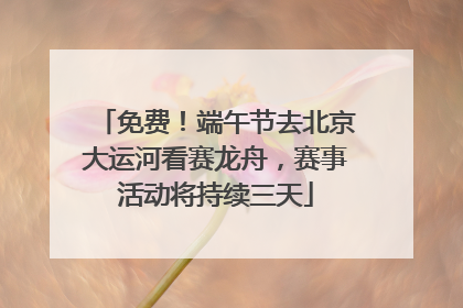 免费！端午节去北京大运河看赛龙舟，赛事活动将持续三天