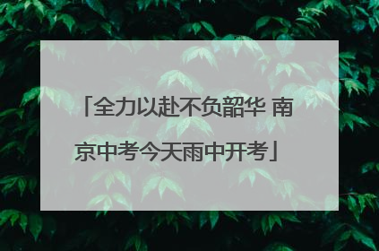 全力以赴不负韶华 南京中考今天雨中开考