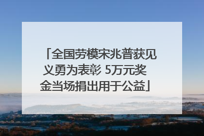 全国劳模宋兆普获见义勇为表彰 5万元奖金当场捐出用于公益