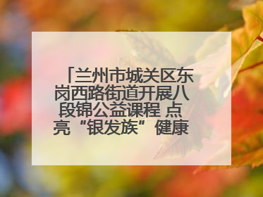 兰州市城关区东岗西路街道开展八段锦公益课程 点亮“银发族”健康活力生活