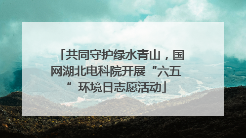 共同守护绿水青山，国网湖北电科院开展“六五”环境日志愿活动