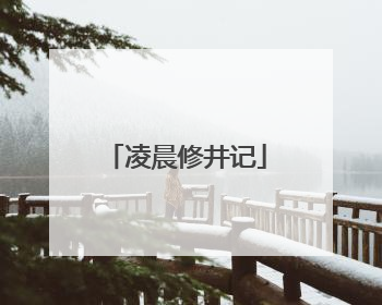 凌晨修井记