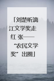 刘楚昕漓江文学奖走红 张一一“农民文学奖”出圈