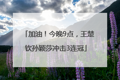 加油！今晚9点，王楚钦孙颖莎冲击3连冠