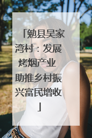 勉县吴家湾村：发展烤烟产业 助推乡村振兴富民增收