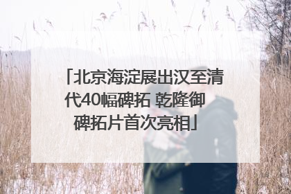 北京海淀展出汉至清代40幅碑拓 乾隆御碑拓片首次亮相